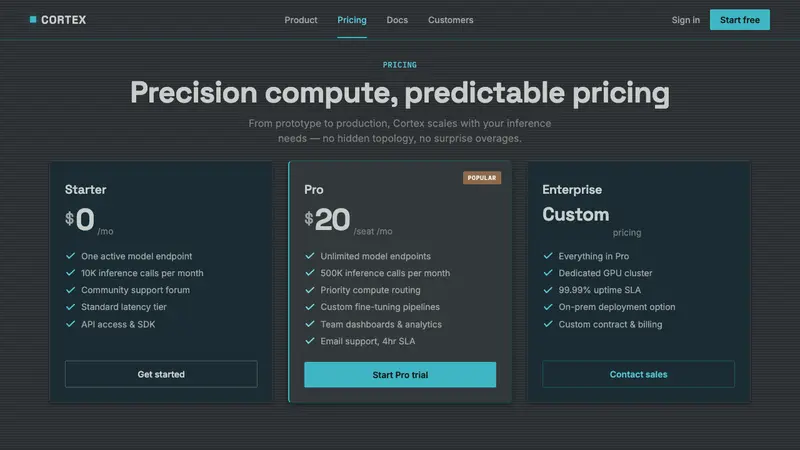 Ex Machina — Web · pricing