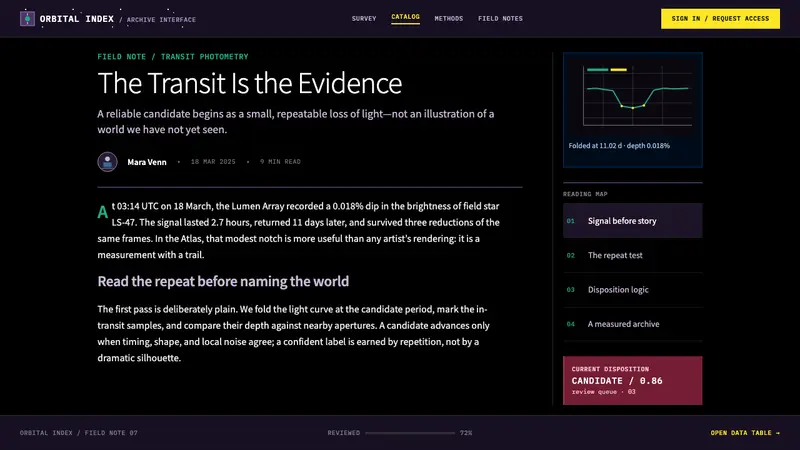 Exoplanet Survey Atlas — Web · article