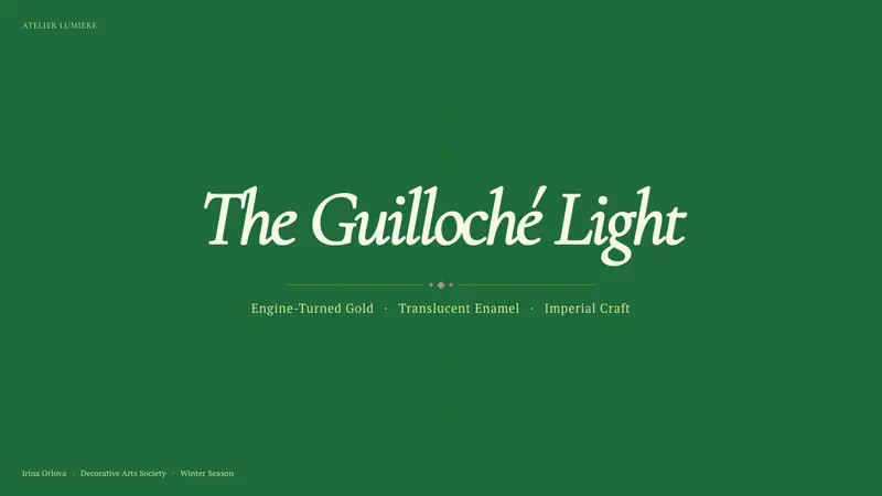 Fabergé Guilloché Enamel — Slides · cover