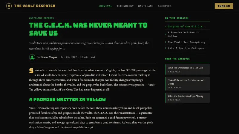 Fallout Vault-Tec Pip-Boy — Web · article