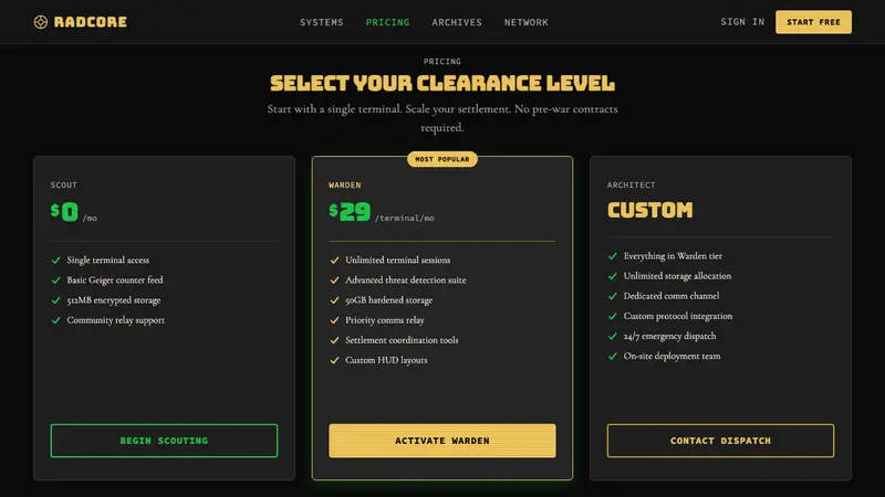 Fallout Vault-Tec Pip-Boy — Web · pricing