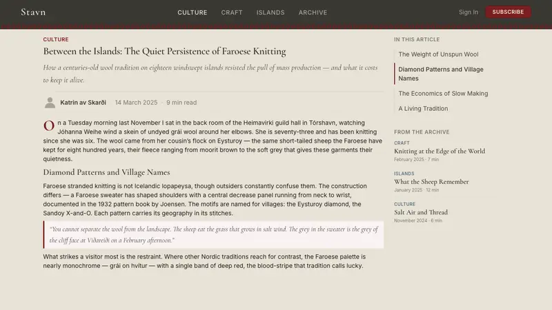 Faroese Knit Pattern Island Grey — Web · article