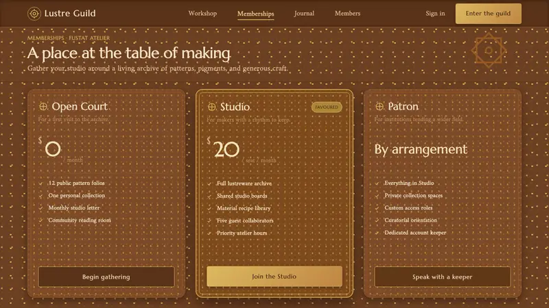 Fatimid Lustreware — Web · pricing