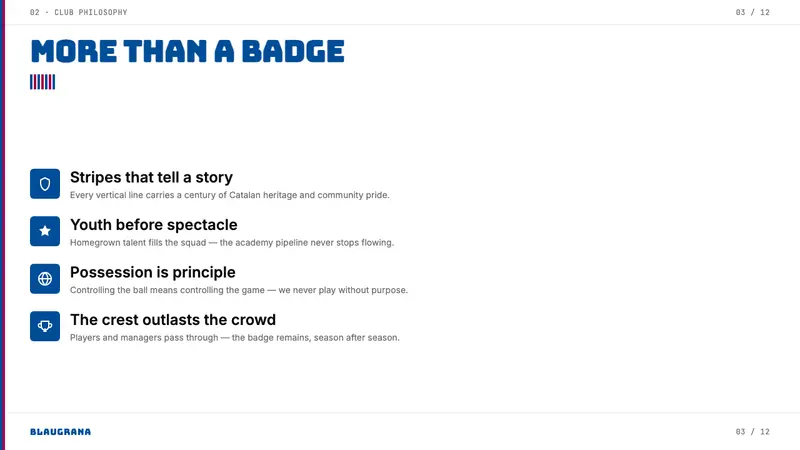 FC Barcelona (Blaugrana) — Slides · content
