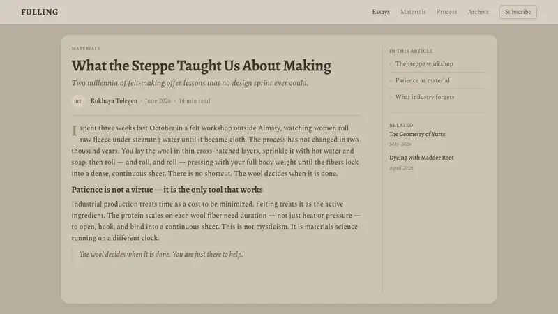 Wool Felting — Web · article