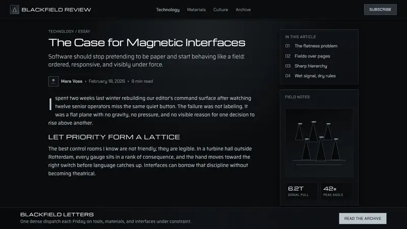 Ferrofluid Spike Field — Web · article