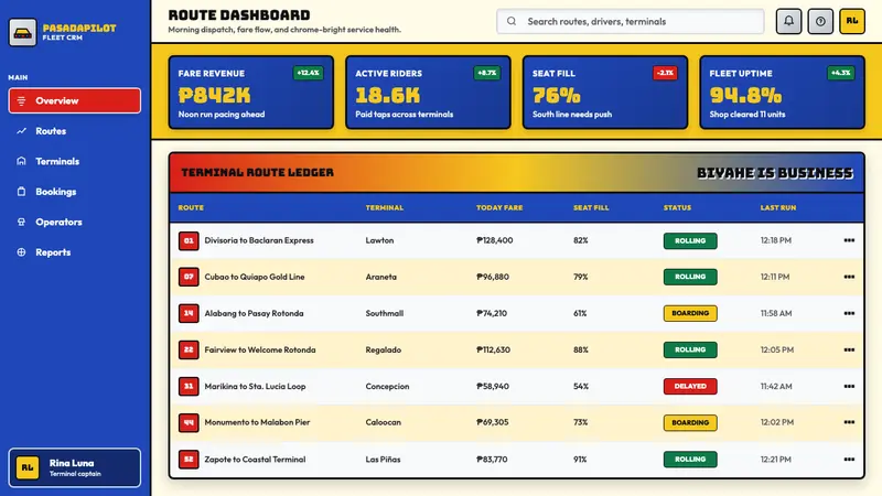 Filipino Jeepney (Chrome & Streamer) — Web · dashboard