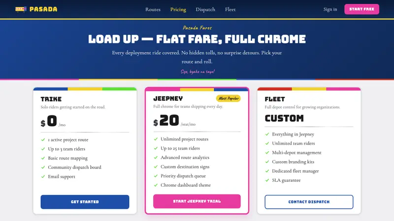 Filipino Jeepney — Web · pricing