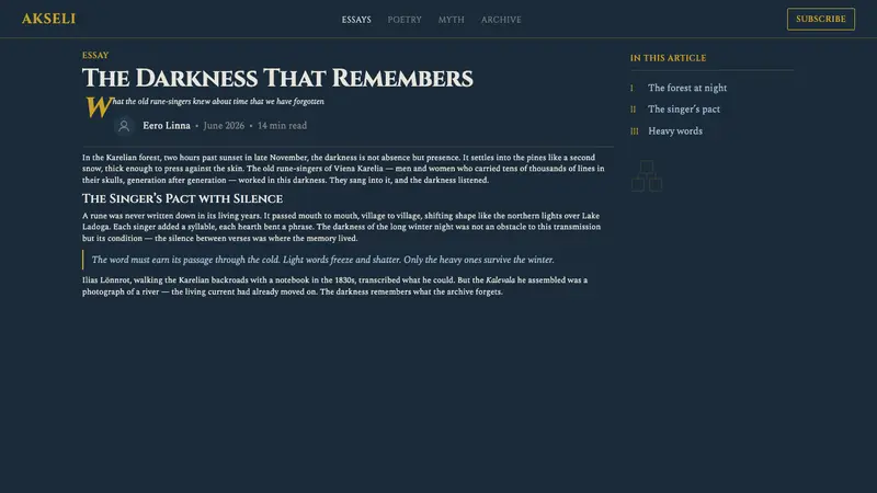 Finnish Kalevala Epic — Web · article
