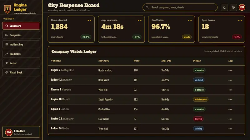 Fire Brigade Shield — Web · dashboard