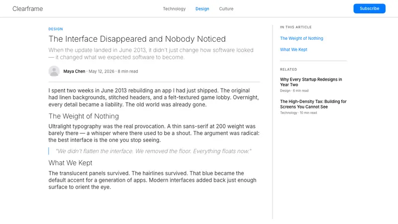 iOS 7 Flat — Web · article