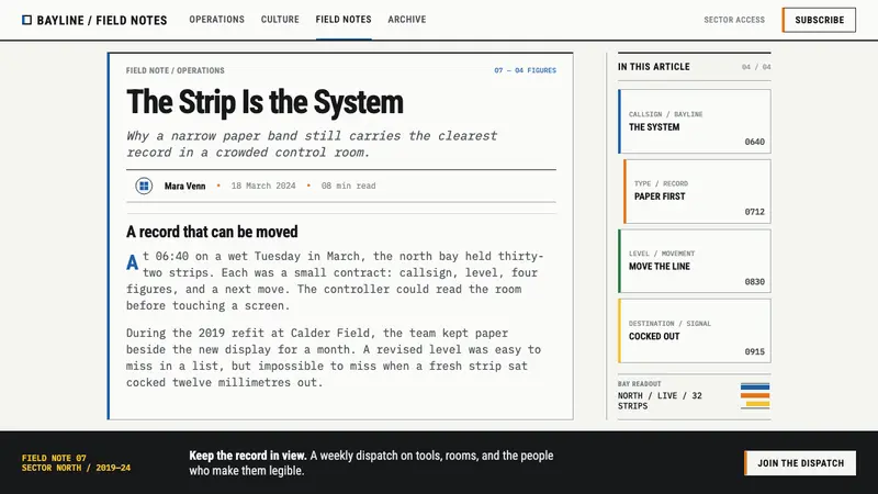 Flight Progress Strips — Web · article