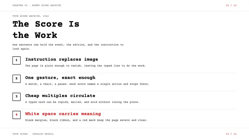 Fluxus Event Score (1962) — Slides · content