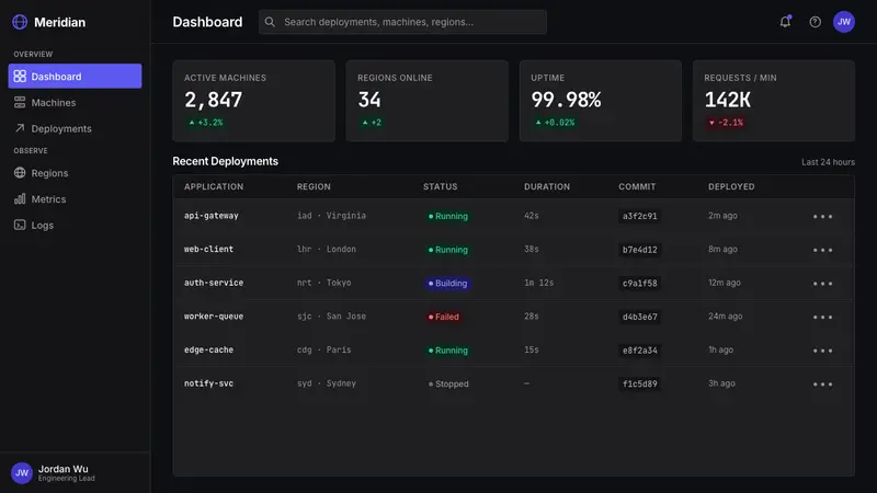 Fly.io Edge-Compute Purple — Web · dashboard