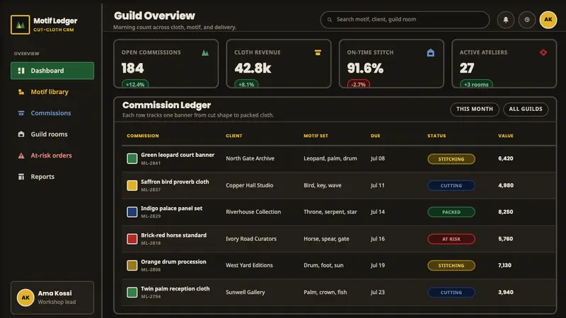 Fon Appliqué Banner — Web · dashboard