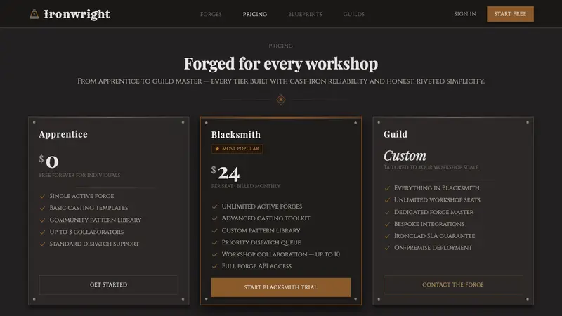 Victorian Cast Iron Foundry — Web · pricing
