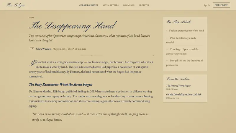 Spencerian Penmanship — Web · article