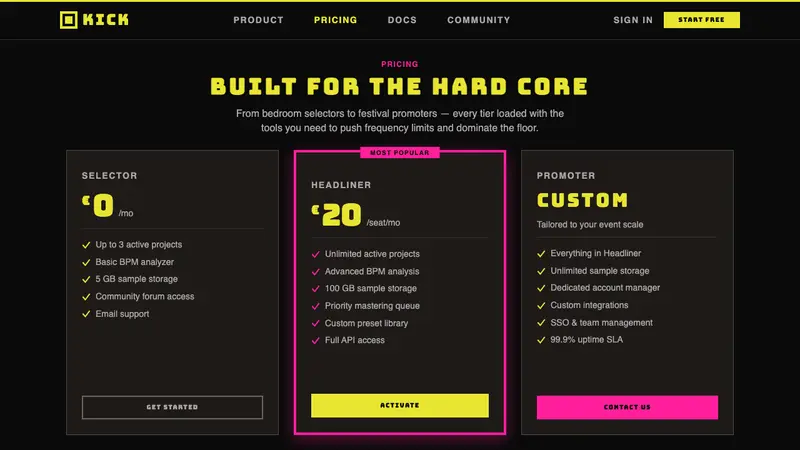 Rotterdam Gabber Hardcore — Web · pricing