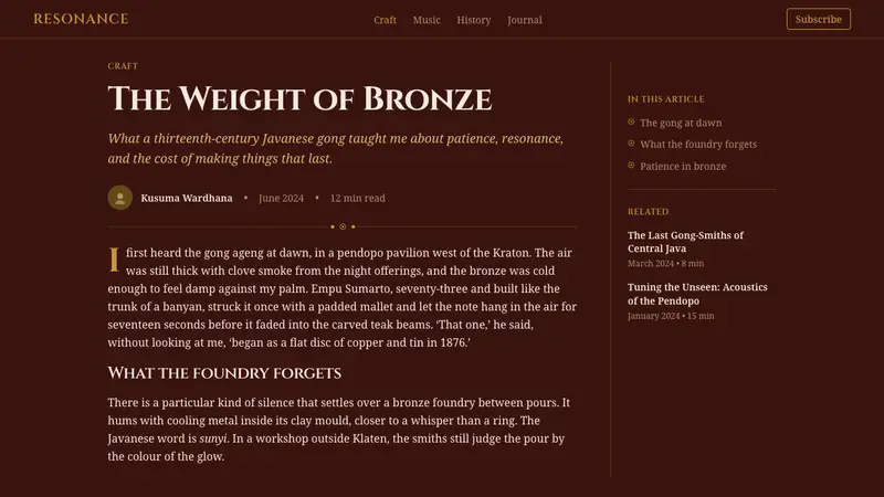 Gamelan Bronze — Web · article