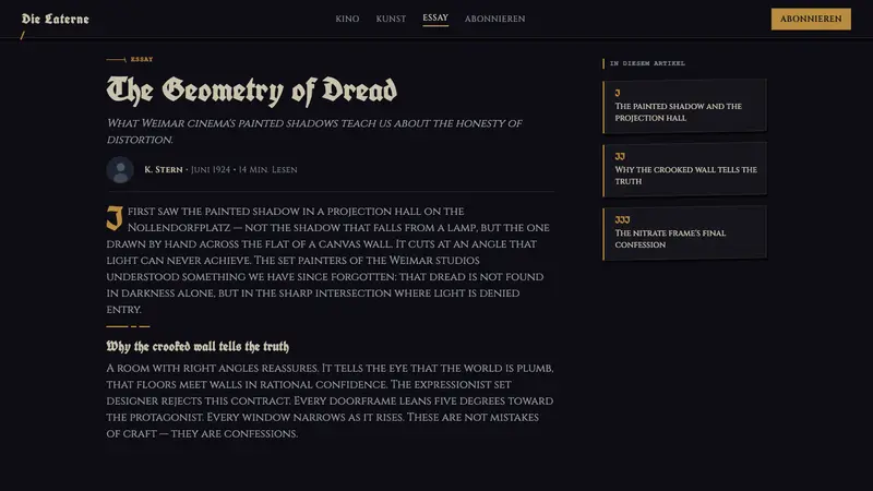 German Expressionist Cinema — Web · article