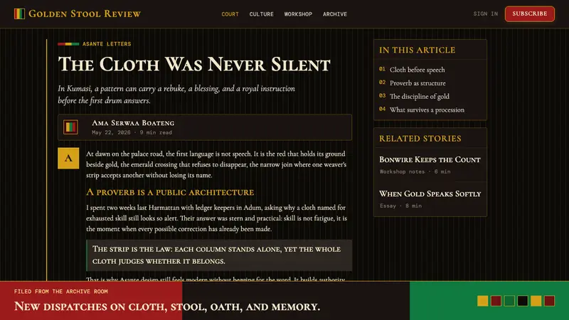 Ghanaian Kente (Asante Royal Gold) — Web · article