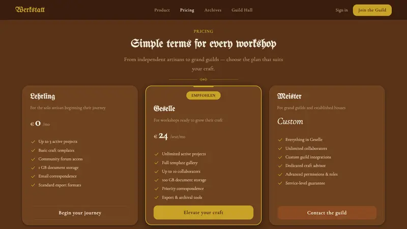 Nuremberg Lebkuchen — Web · pricing