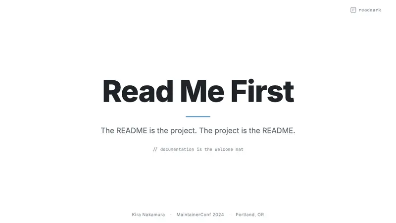 GitHub README Markdown (2014) — Slides · cover