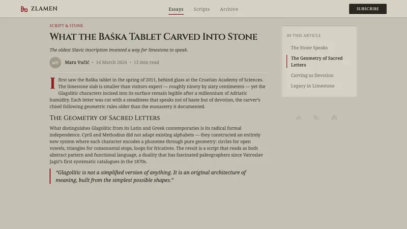 Glagolitic Script — Web · article