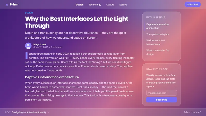 Glassmorphism — Web · article
