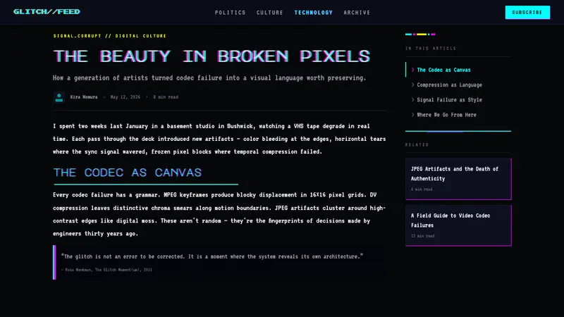 Glitch Datamosh — Web · article