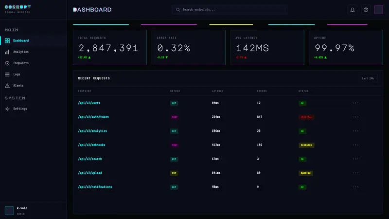 Glitch Datamosh — Web · dashboard