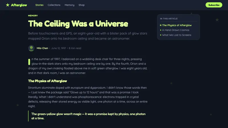 Glow-in-Dark Ceiling Stars — Web · article