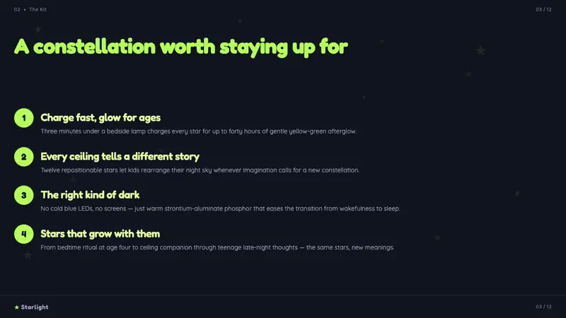Glow-in-Dark Ceiling Stars — Slides · content