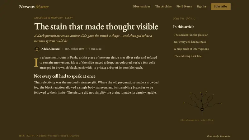Golgi Neuron Silver Stain — Web · article