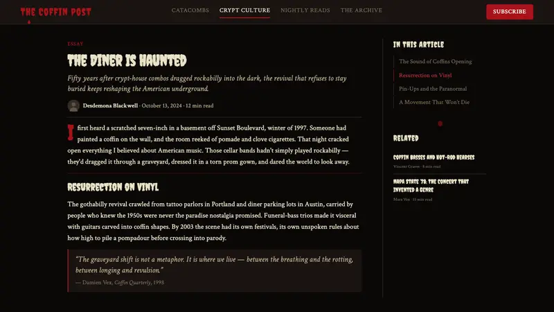Gothabilly Horror Revival — Web · article