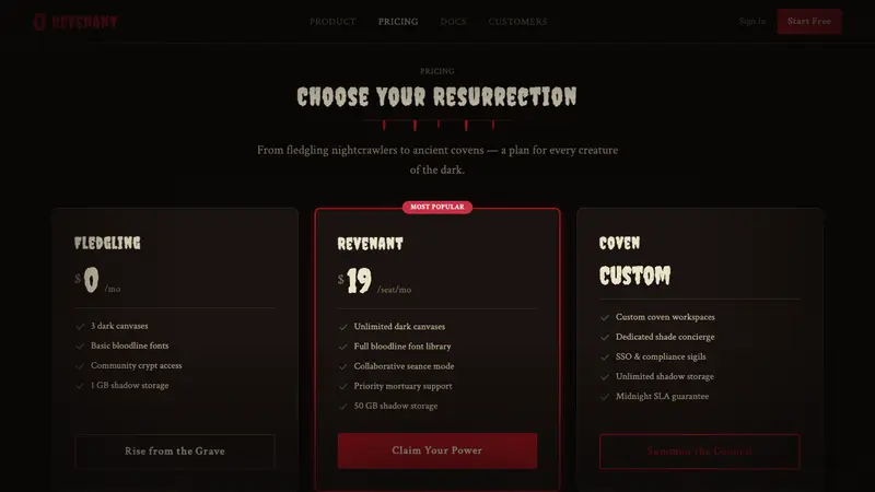 Gothabilly Horror Revival — Web · pricing
