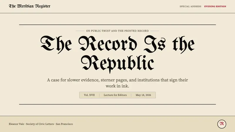 Gothic Blackletter Newspaper Masthead (1700) — Slides · cover