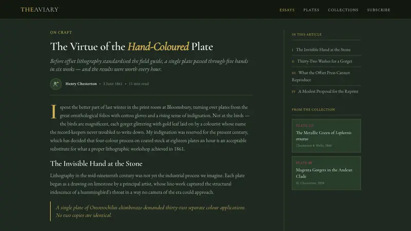 Gould Hummingbird Plate — Web · article