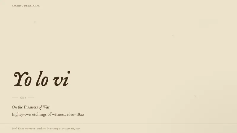 Goya — Disasters of War — Slides · cover