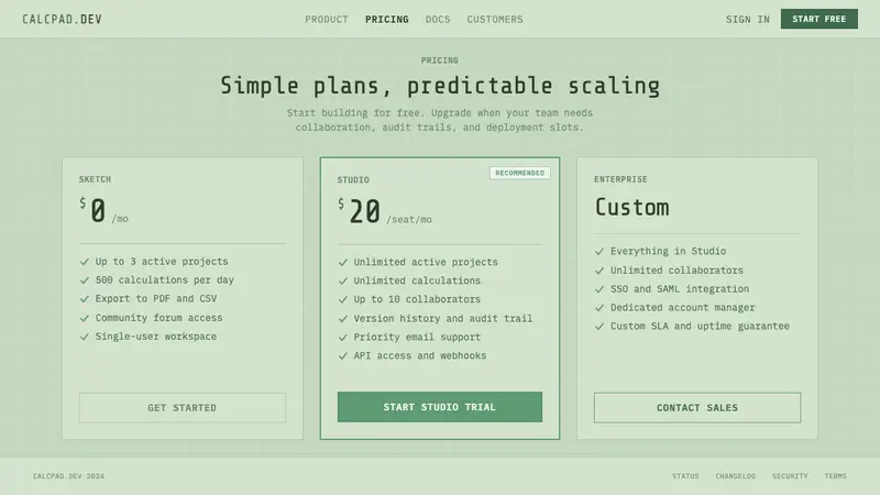 Engineering Graph Pad — Web · pricing