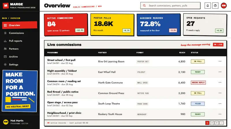 Grapus Collective — Web · dashboard