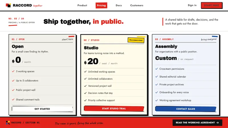 Grapus Collective — Web · pricing