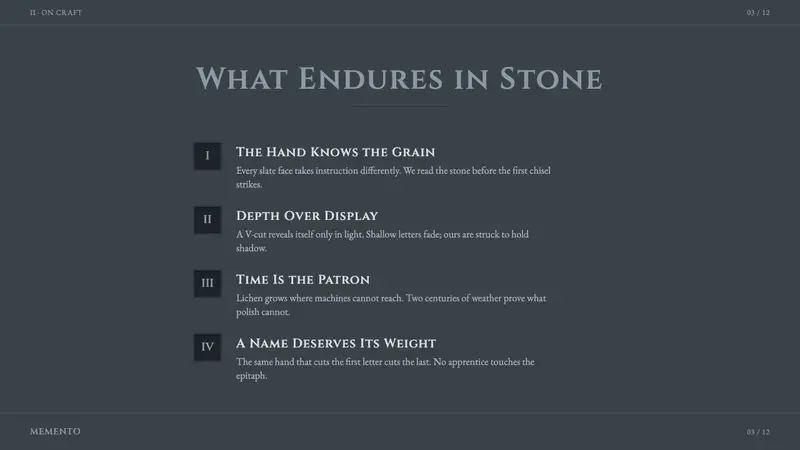 Slate Headstone Lettercutting — Slides · content