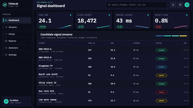Gravitational Wave Chirp — Web · dashboard
