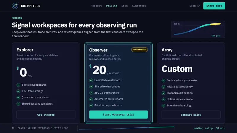 Gravitational Wave Chirp — Web · pricing