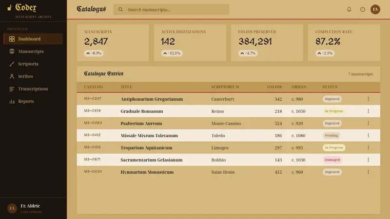Gregorian Chant Neumes — Web · dashboard