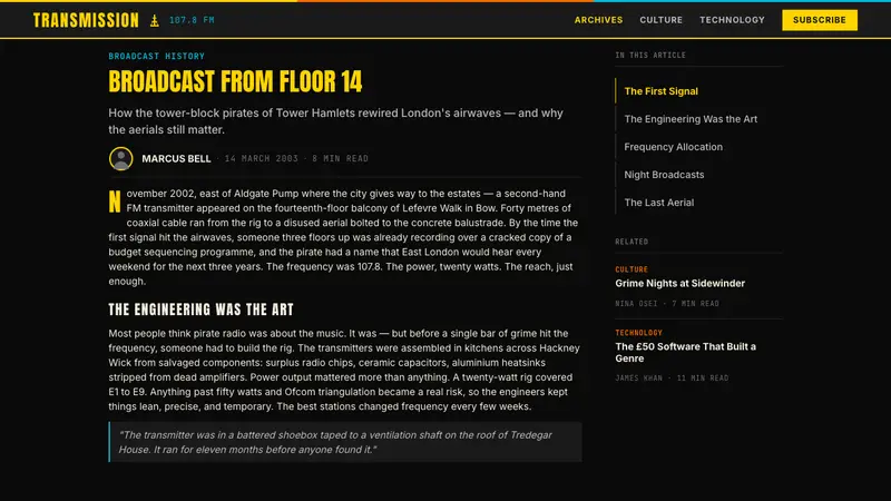 Grime London Pirate Radio (2003) — Web · article