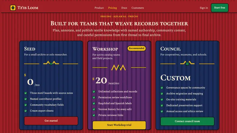 Guatemalan Huipil Maya Weave — Web · pricing