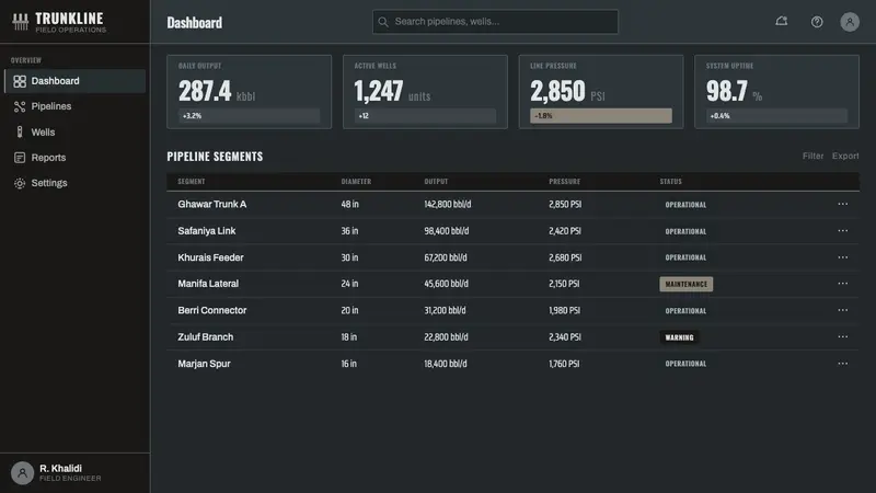 Gulf Oil Derrick Industrial — Web · dashboard