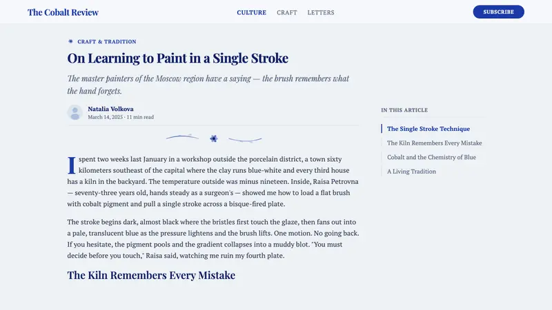 Gzhel Blue Porcelain — Web · article